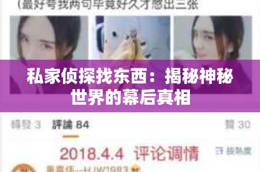 私家侦探找东西：揭秘神秘世界的幕后真相