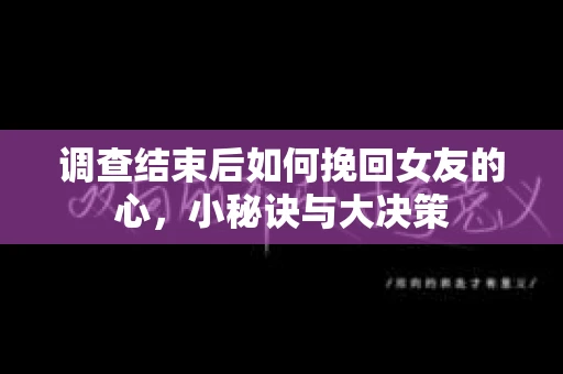 调查结束后如何挽回女友的心，小秘诀与大决策