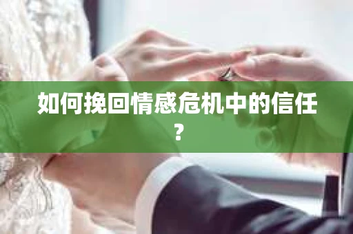 如何挽回情感危机中的信任？