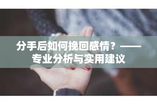 分手后如何挽回感情？——专业分析与实用建议