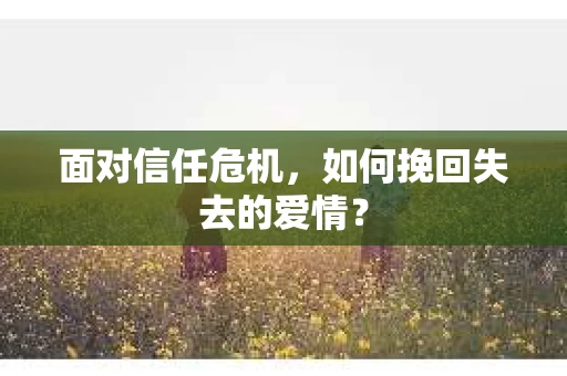 面对信任危机，如何挽回失去的爱情？