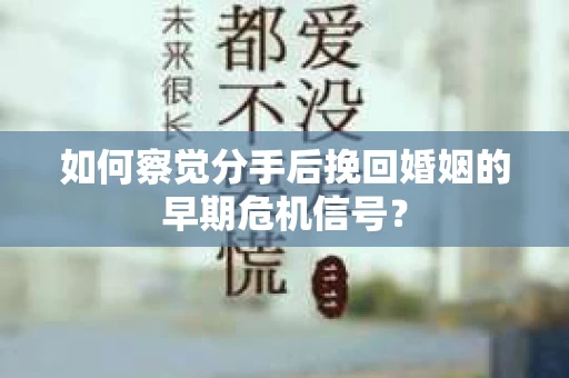 如何察觉分手后挽回婚姻的早期危机信号？